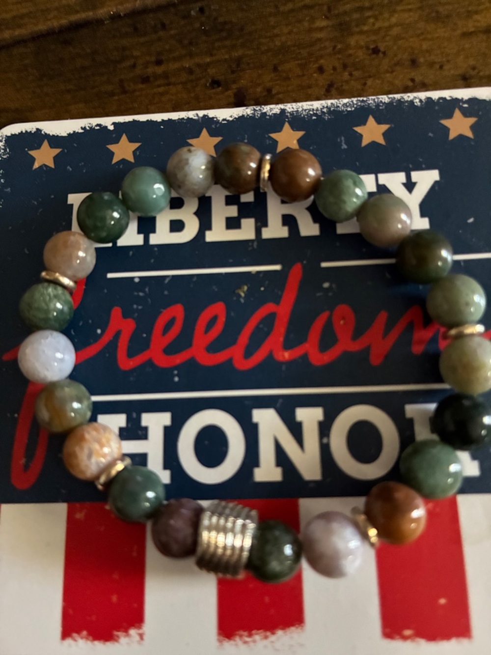 Multicolor Natural Stone Beaded Stretch Bracelet